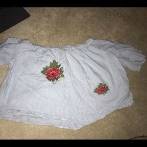 Crop flare sleeved shirt